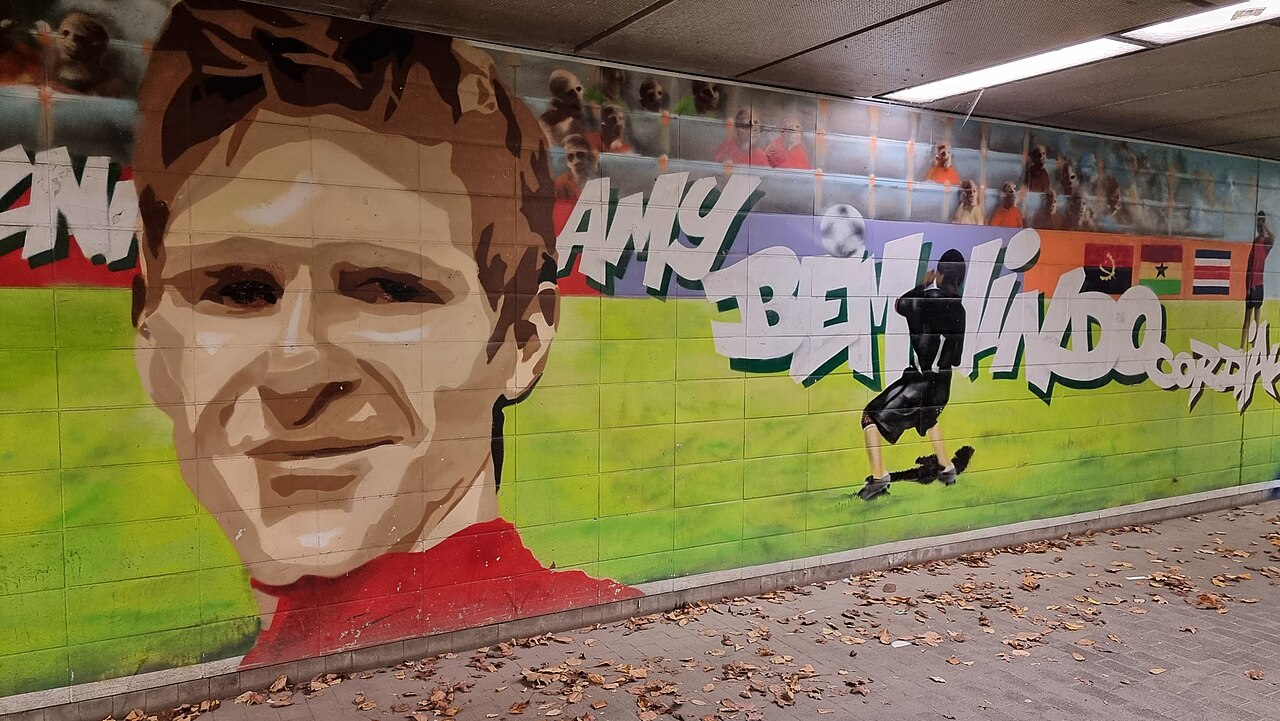 Hannover football graffiti depicting Per Mertesacker and Germany's 2006 World Cup team